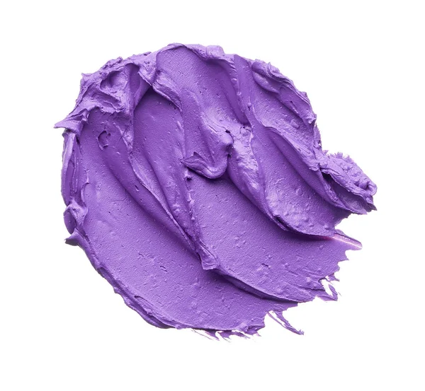 Macchia Trucco Viola Lucidalabbra Isolato Sfondo Bianco Texture Rossetto Viola — Foto Stock