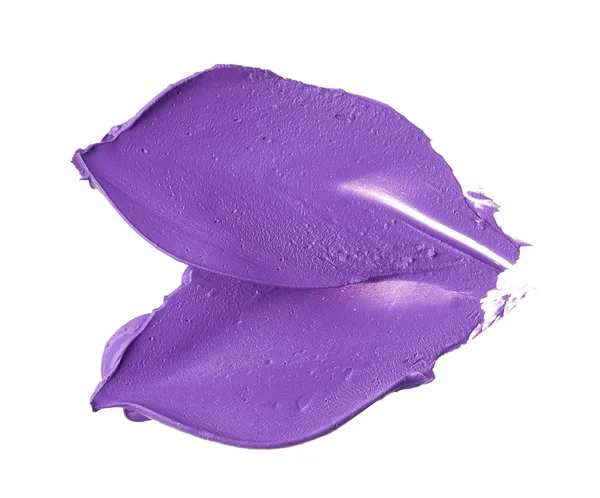 Macchia Trucco Viola Lucidalabbra Isolato Sfondo Bianco Texture Rossetto Viola — Foto Stock