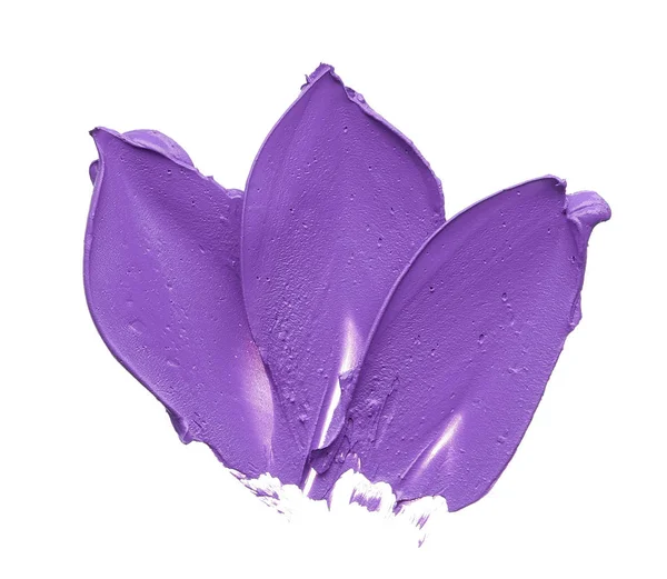 Macchia Trucco Viola Lucidalabbra Isolato Sfondo Bianco Texture Rossetto Viola — Foto Stock