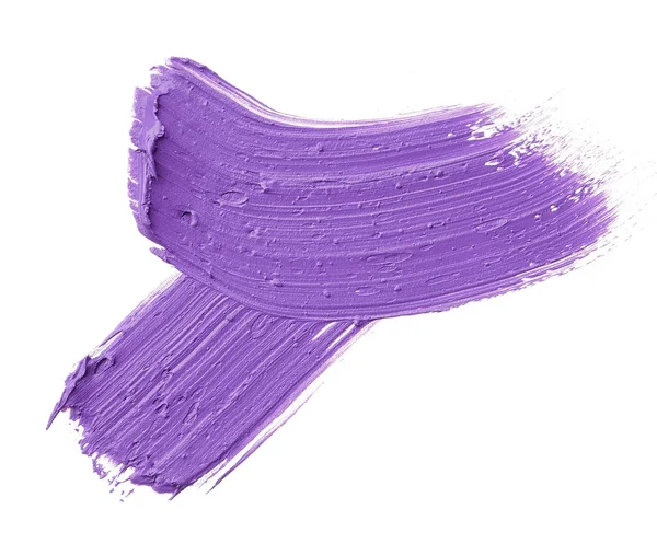 Macchia Trucco Viola Lucidalabbra Isolato Sfondo Bianco Texture Rossetto Viola — Foto Stock