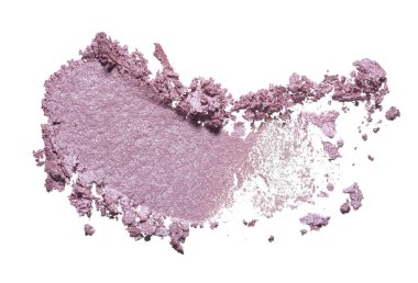 Pembe ya da beyaz arka plan üzerinde izole makyaj göz farı kırık. Doku kırık pembe allık ya da hafifçe pembe göz farı beyaz izole