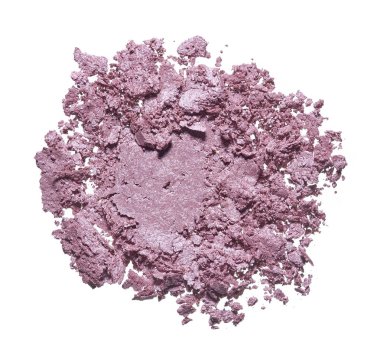 Pembe ya da beyaz arka plan üzerinde izole makyaj göz farı kırık. Doku kırık pembe allık ya da hafifçe pembe göz farı beyaz izole