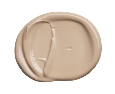 Beyaz arka plan üzerinde izole kremsi Vakfı'nın hafif bej makyaj karalama. Beyaz arka plan üzerinde izole hafif bej kremsi Vakfı doku