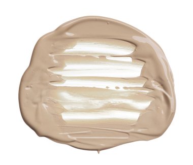 Beyaz arka plan üzerinde izole kremsi Vakfı'nın hafif bej makyaj karalama. Beyaz arka plan üzerinde izole hafif bej kremsi Vakfı doku