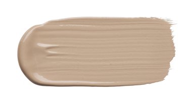 Beyaz arka plan üzerinde izole kremsi Vakfı'nın hafif bej makyaj karalama. Beyaz arka plan üzerinde izole hafif bej kremsi Vakfı doku