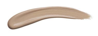 Beyaz arka plan üzerinde izole kremsi Vakfı'nın hafif bej makyaj karalama. Beyaz arka plan üzerinde izole hafif bej kremsi Vakfı doku