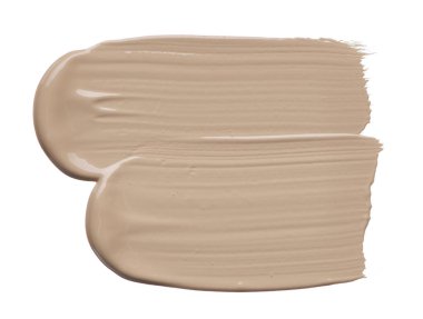 Beyaz arka plan üzerinde izole kremsi Vakfı'nın hafif bej makyaj karalama. Beyaz arka plan üzerinde izole hafif bej kremsi Vakfı doku