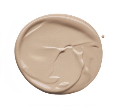 Beyaz arka plan üzerinde izole kremsi Vakfı'nın hafif bej makyaj karalama. Beyaz arka plan üzerinde izole hafif bej kremsi Vakfı doku