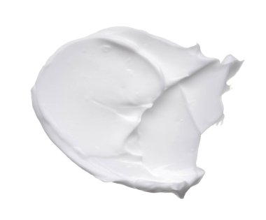 Beyaz? reamy doku beyaz arka plan üzerinde izole. Beyaz arka plan üzerinde yüz kremi smear