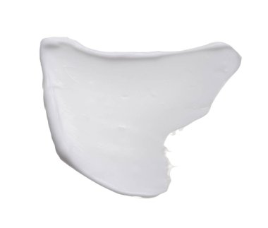 Beyaz? reamy doku beyaz arka plan üzerinde izole. Beyaz arka plan üzerinde yüz kremi smear