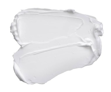 Beyaz? reamy doku beyaz arka plan üzerinde izole. Beyaz arka plan üzerinde yüz kremi smear