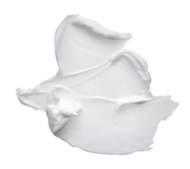 Beyaz? reamy doku beyaz arka plan üzerinde izole. Beyaz arka plan üzerinde yüz kremi smear