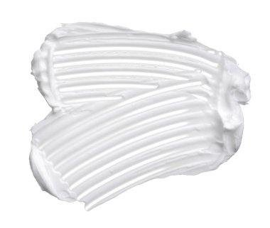 Beyaz? reamy doku beyaz arka plan üzerinde izole. Beyaz arka plan üzerinde yüz kremi smear