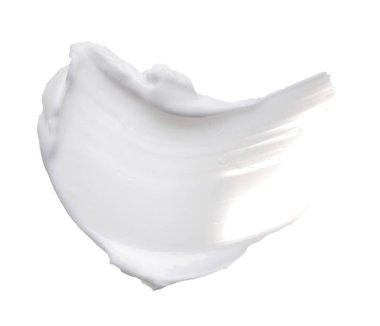 Beyaz? reamy doku beyaz arka plan üzerinde izole. Beyaz arka plan üzerinde yüz kremi smear