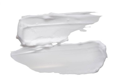 Beyaz? reamy doku beyaz arka plan üzerinde izole. Beyaz arka plan üzerinde yüz kremi smear