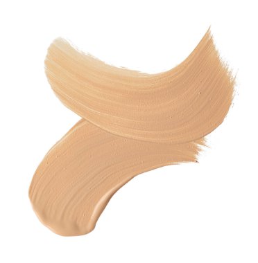 Beyaz arka plan üzerinde izole kremsi Vakfı'nın hafif bej makyaj karalama. Beyaz arka plan üzerinde izole hafif bej kremsi Vakfı doku