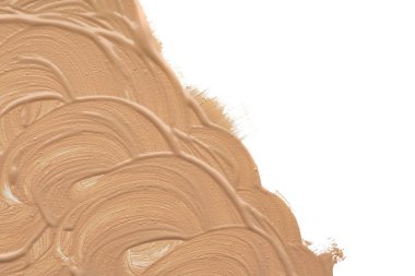 Beyaz arka plan üzerinde izole kremsi Vakfı'nın hafif bej makyaj karalama. Beyaz arka plan üzerinde izole hafif bej kremsi Vakfı doku