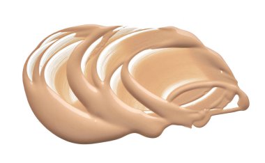 Beyaz arka plan üzerinde izole kremsi Vakfı'nın hafif bej makyaj karalama. Beyaz arka plan üzerinde izole hafif bej kremsi Vakfı doku