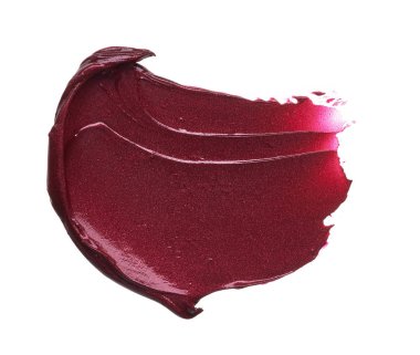 Mat ruj beyaz arka plan üzerinde izole kırmızı makyaj smear. Beyaz arka plan üzerinde izole kırmızı krem ruj doku