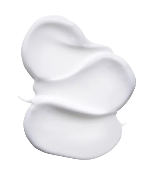 Fehér Kenet Kozmetikai Krém Elszigetelt Fehér Background Krémes Alapítvány Textúra — Stock Fotó