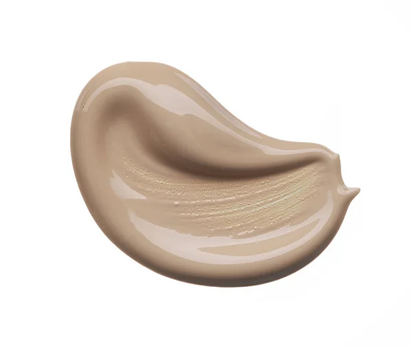 Mancha Maquillaje Beige Claro Base Cremosa Aislada Sobre Fondo Blanco — Foto de Stock