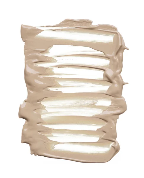 Light Beige Makeup Smear Creamy Foundation Isolated White Background Light — Stock Photo, Image