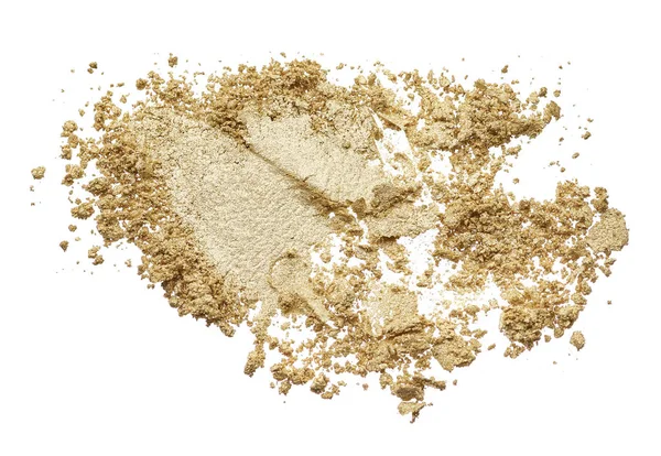 Crushed Texture Beige Eye Shadow Isolated White Background Texture Broken — Stock Photo, Image