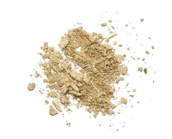 Crushed Texture Beige Eye Shadow Isolated White Background Texture Broken — Stock Photo, Image