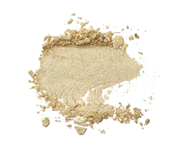 Crushed Texture Beige Eye Shadow Isolated White Background Texture Broken — Stock Photo, Image