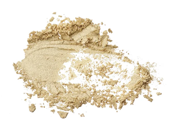 Crushed Texture Beige Eye Shadow Isolated White Background Texture Broken — Stock Photo, Image