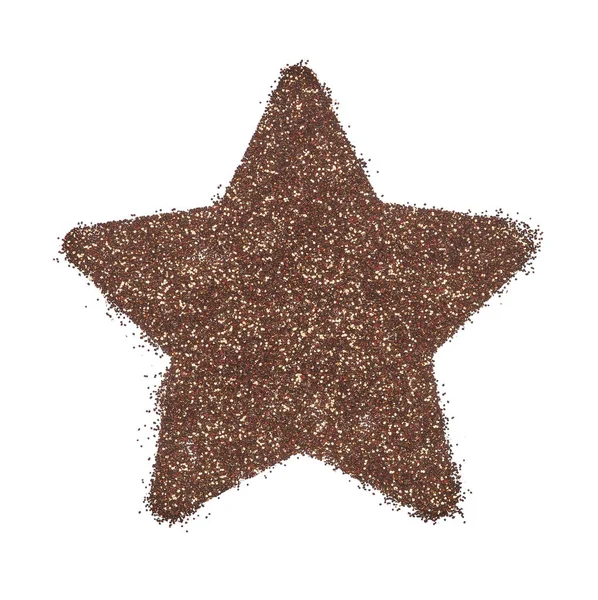 ステンシルの 先の尖った星の形で 明るく元黄金キラキラ背景 — ストック写真