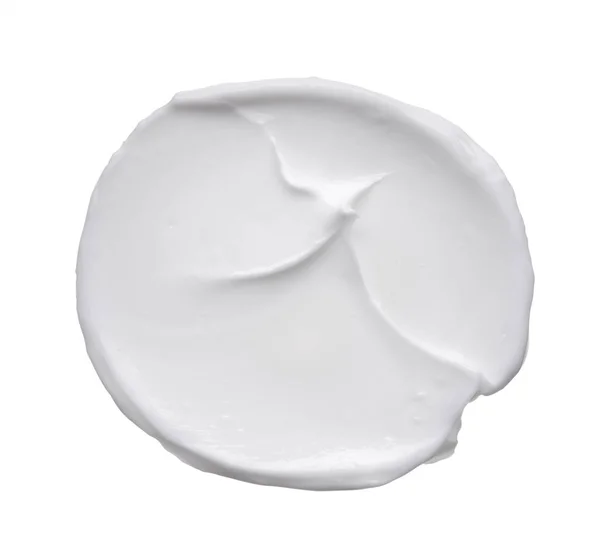 Fehér Reamy Textúra Elszigetelt Fehér Background Kenet Arc Krém Fehér — Stock Fotó
