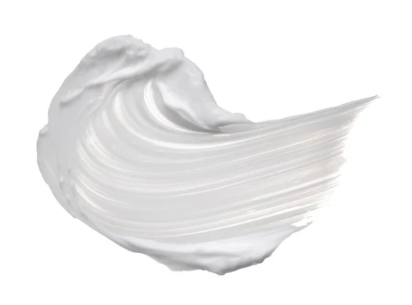 Textura Branca Reamy Isolada Fundo Branco Esfregaço Creme Facial Fundo — Fotografia de Stock