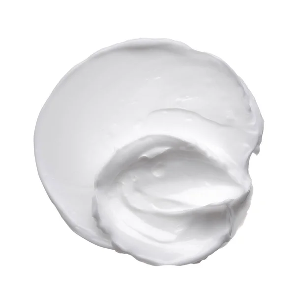 Bílá Reamy Textury Izolovaných Bílém Pozadí Roztěr Krém Obličej Bílém — Stock fotografie
