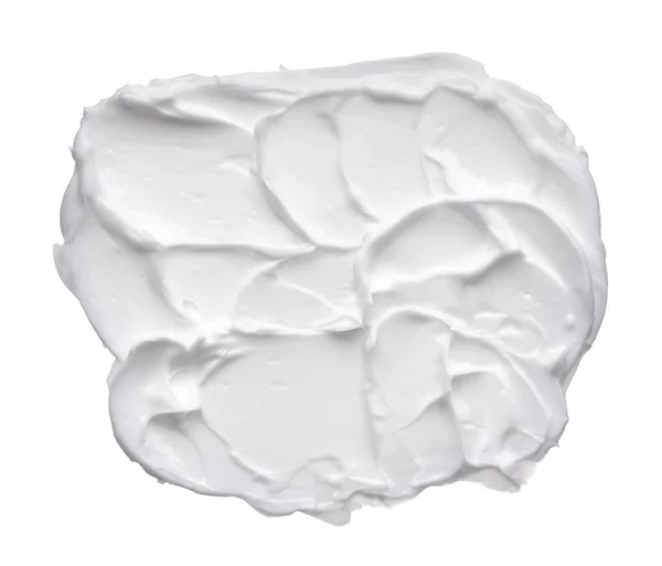 Textura Branca Reamy Isolada Fundo Branco Esfregaço Creme Facial Fundo — Fotografia de Stock