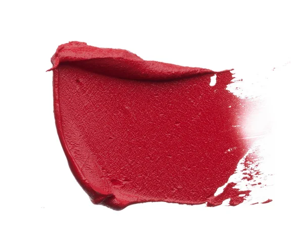 Piros Smink Kenet Elszigetelt Fehér Background Matt Szájfény Vörös Krémes — Stock Fotó