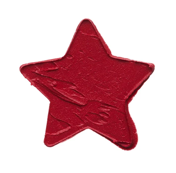 Rotes Make Mit Mattem Lipgloss Form Eines Sterns Auf Weißem — Stockfoto