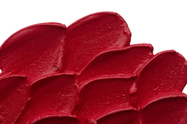 Macchia Rossa Lucidalabbra Opaco Isolata Sfondo Bianco Rosso Texture Rossetto — Foto Stock