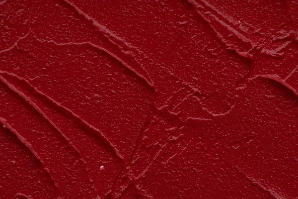 赤リップ グロス背景のマットな質感 赤口クリーミーなテクスチャ背景 — ストック写真