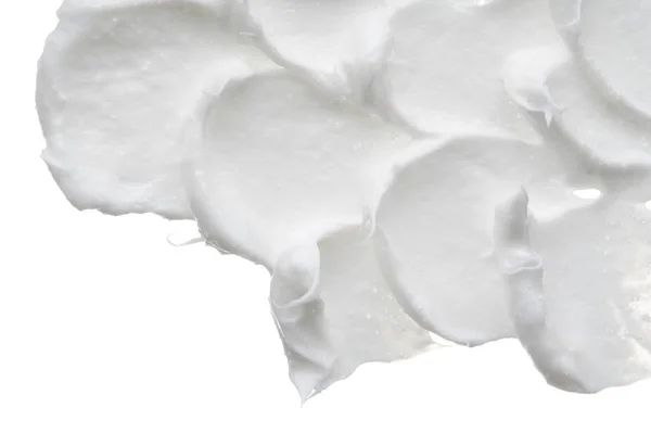 White Reamy Texture Isolated White Background Мазок Крема Лица Белом — стоковое фото