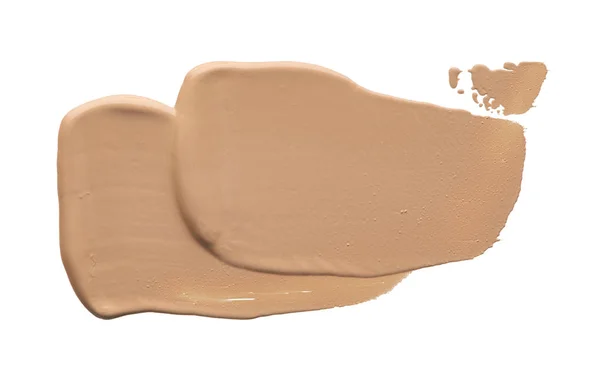 Mancha Maquillaje Beige Claro Base Cremosa Aislada Sobre Fondo Blanco —  Fotos de Stock