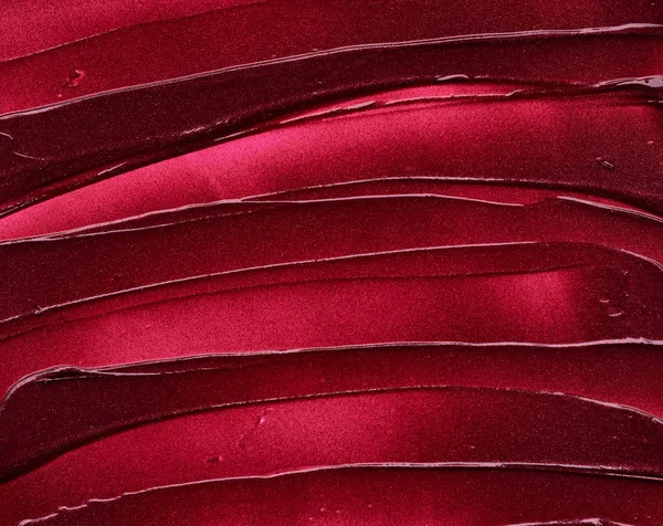 Frottis Maquillage Rouge Brillant Lèvres Mat Isolé Sur Fond Blanc — Photo