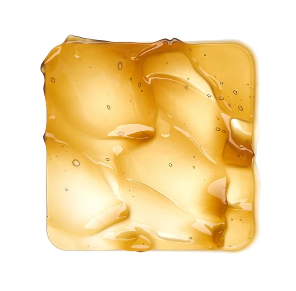 Transparant Geel Uitstrijkje Van Gezichtscrème Gouden Honing Geïsoleerd Witte Achtergrond — Stockfoto