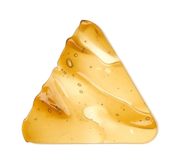 Transparent Yellow Smear Face Cream Golden Honey Isolated White Background — Stock Photo, Image