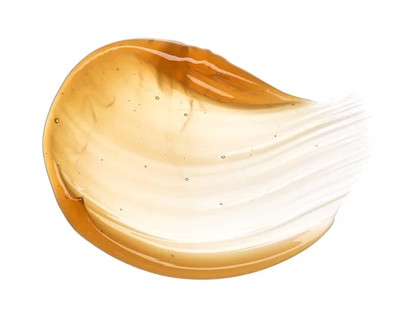 Transparent Gul Utstryk Ansiktskräm Eller Golden Honey Isolerade Vit Bakgrund — Stockfoto