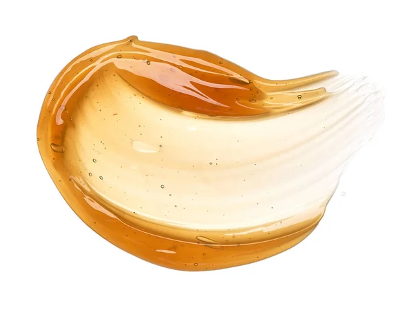 Transparent Gul Utstryk Ansiktskräm Eller Golden Honey Isolerade Vit Bakgrund — Stockfoto