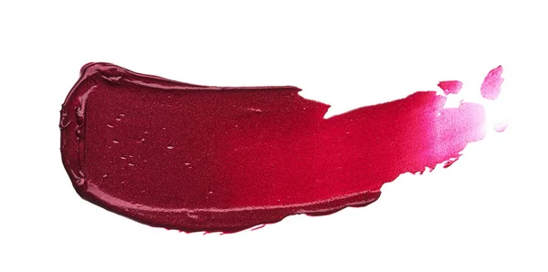 Mancha Maquillaje Rojo Brillo Labial Mate Aislado Sobre Fondo Blanco —  Fotos de Stock