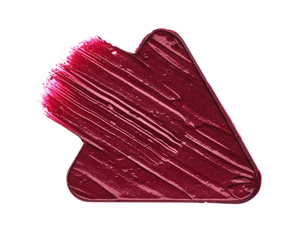 Frottis Maquillage Rouge Brillant Lèvres Mat Forme Flèche Isolé Sur — Photo