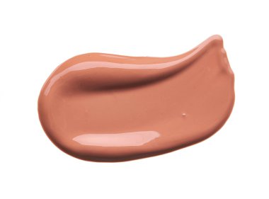 Beyaz arka plan üzerinde izole kremsi Vakfı'nın hafif bej makyaj karalama. Beyaz arka plan üzerinde izole hafif bej kremsi Vakfı doku