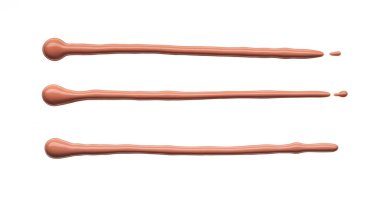 Beyaz arka plan üzerinde izole kremsi Vakfı'nın hafif bej makyaj karalama. Beyaz arka plan üzerinde izole hafif bej kremsi Vakfı doku